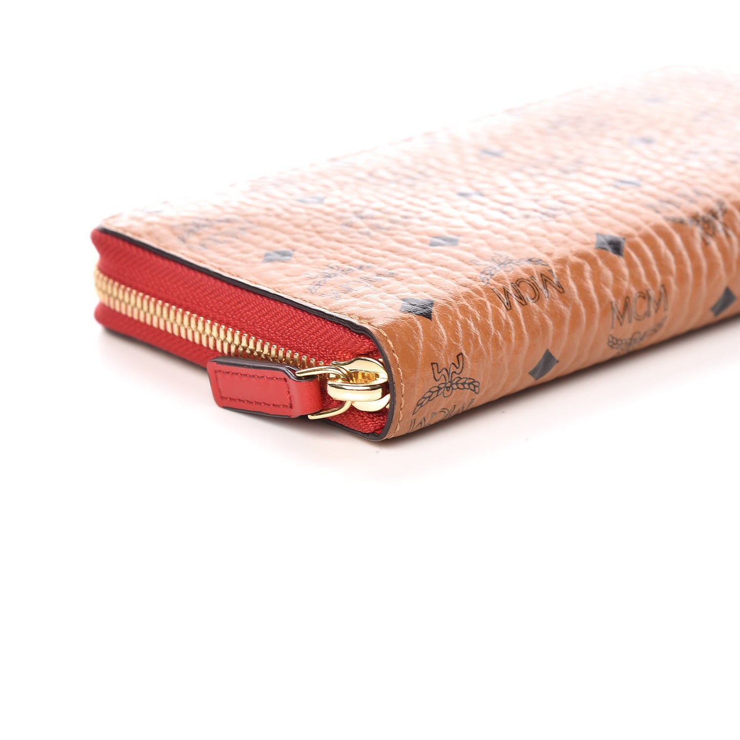 Visetos Large Zip Around Wallet Cognac Red