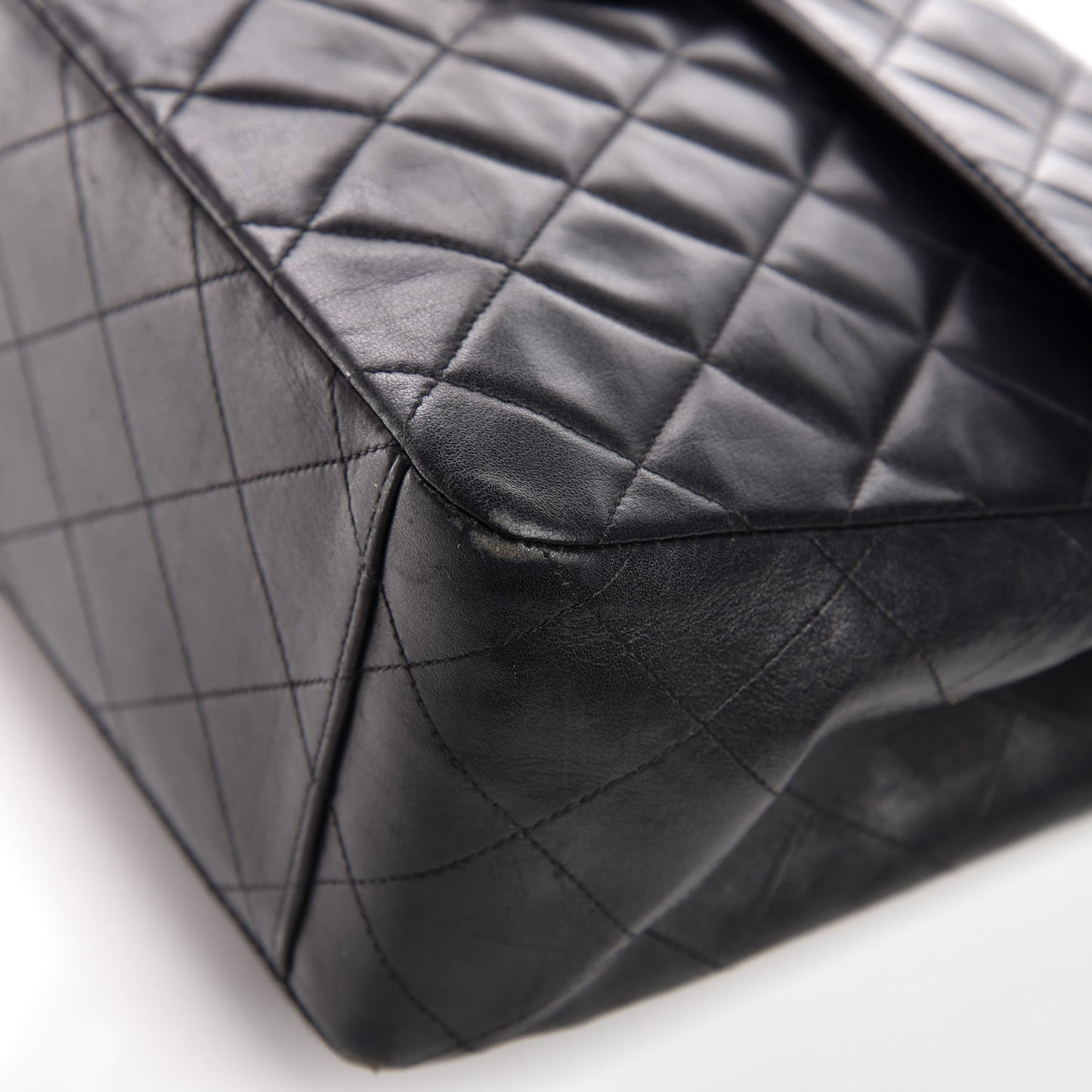 Lambskin Quilted XL Jumbo Single Flap Black