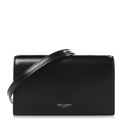 Saint Laurent Smooth Calfskin Monogram Crossbody Bag Black 1 of 10