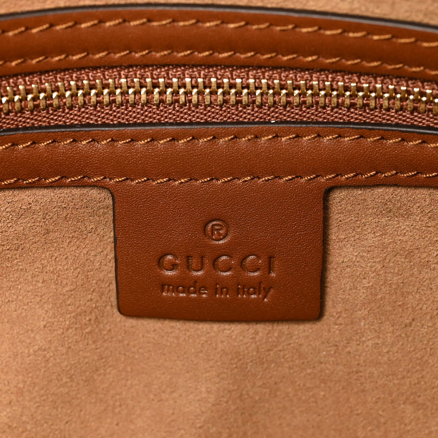 GG Supreme Monogram Large Linea A Hobo Light Brown
