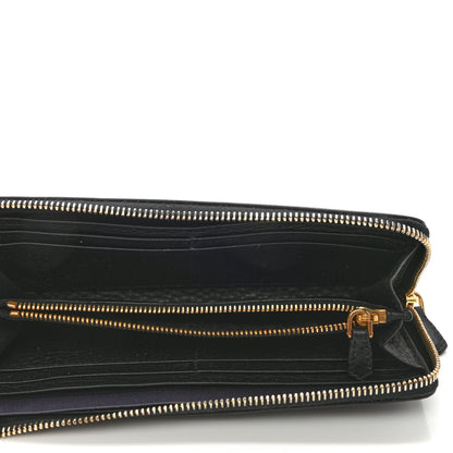 Prada Vitello Daino Zip Around Wallet Black 5 of 6