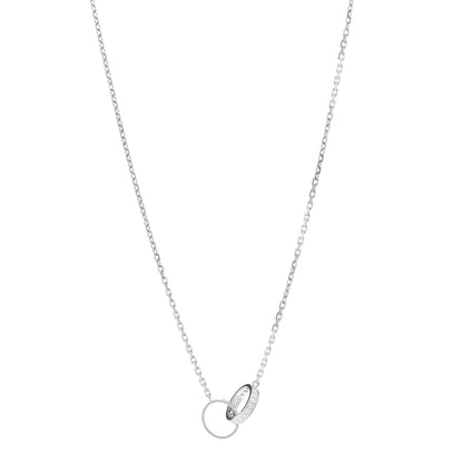 Cartier 18K White Gold Diamond Interlocking LOVE Necklace 1 of 5