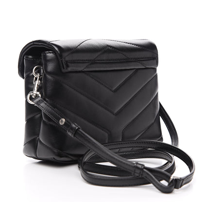 Saint Laurent Calfskin Y Quilted Monogram Toy Loulou Crossbody Bag Black 2 of 9