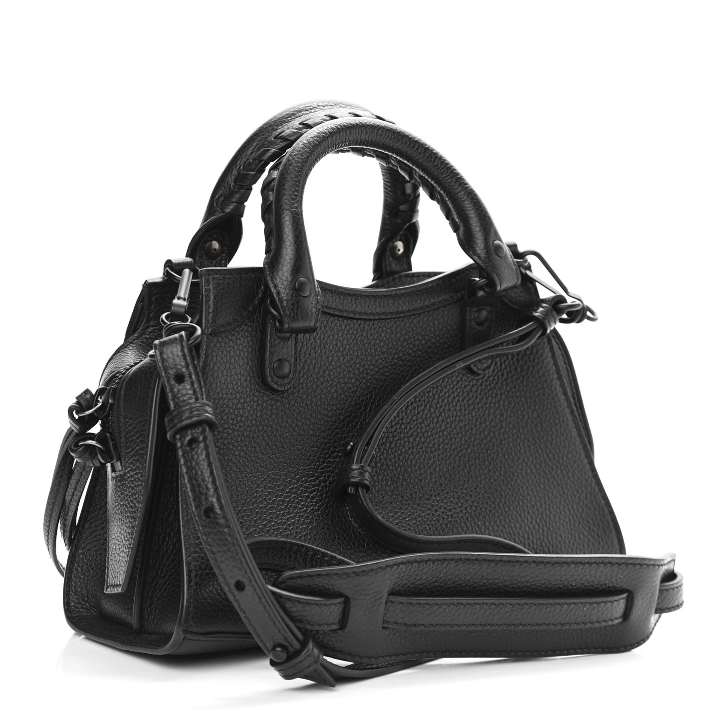 Grained Calfskin Neo Classic Black Hardware Mini City Black