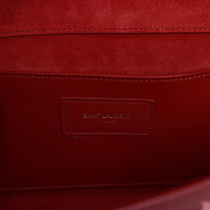 Saint Laurent Patent Grain de Poudre Classic Monogram Clutch Red 7 of 7
