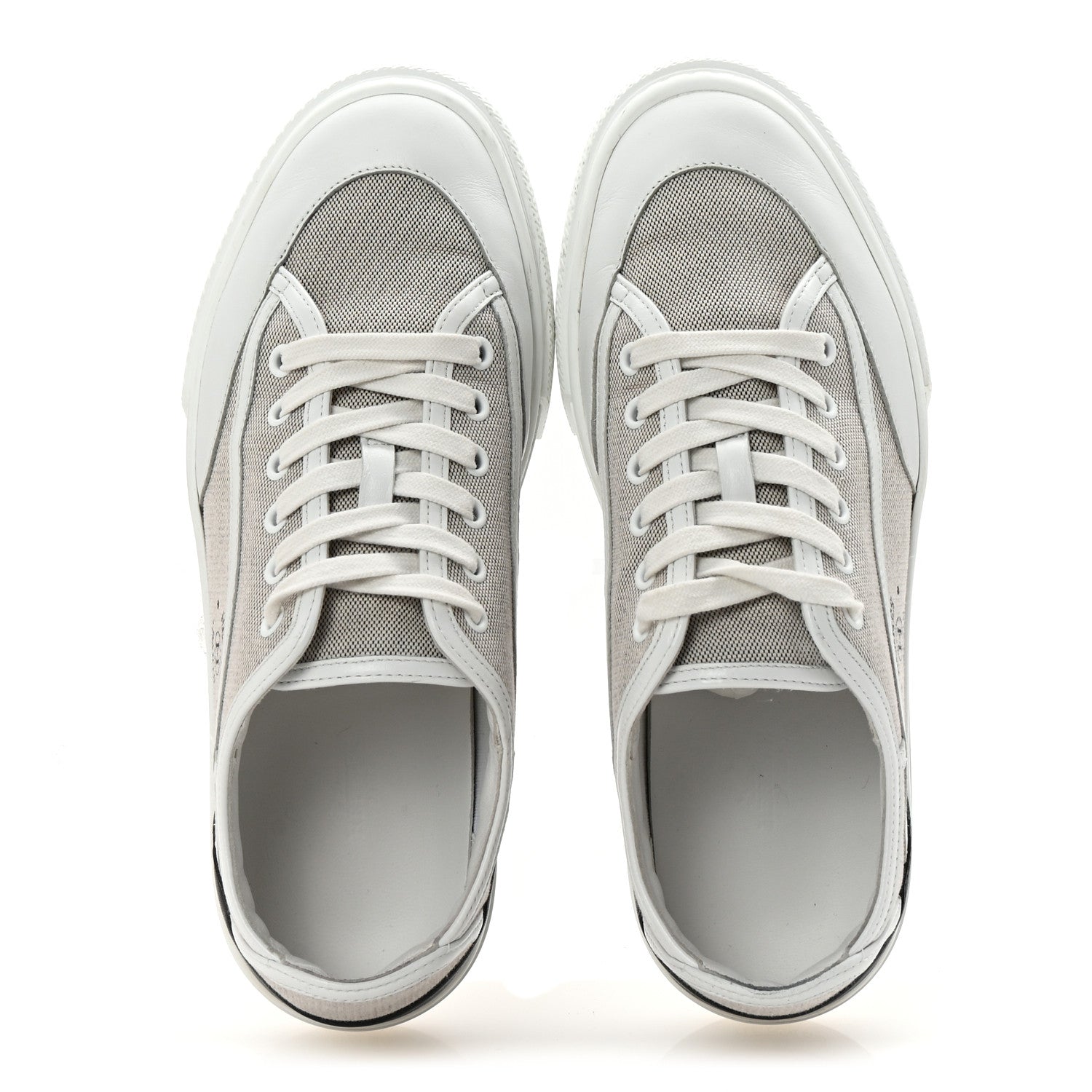 Hermes Canvas Calfskin Get Sneakers 40 Prunoir White 2 of 9