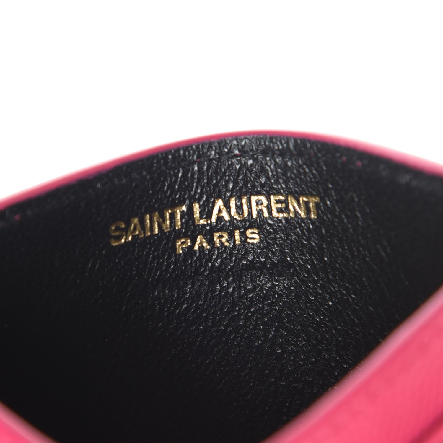 Saint Laurent Grain De Poudre Matelasse Chevron Monogram Credit Card Case Fresh Fuxia 6 of 9