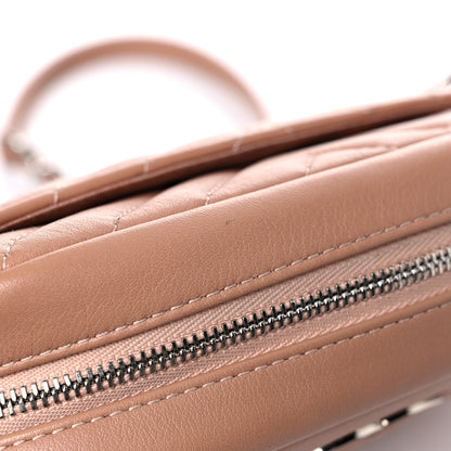 Chanel Lambskin Diagonal Chevron Quilted Tassel Camera Case Case Beige 14 of 15