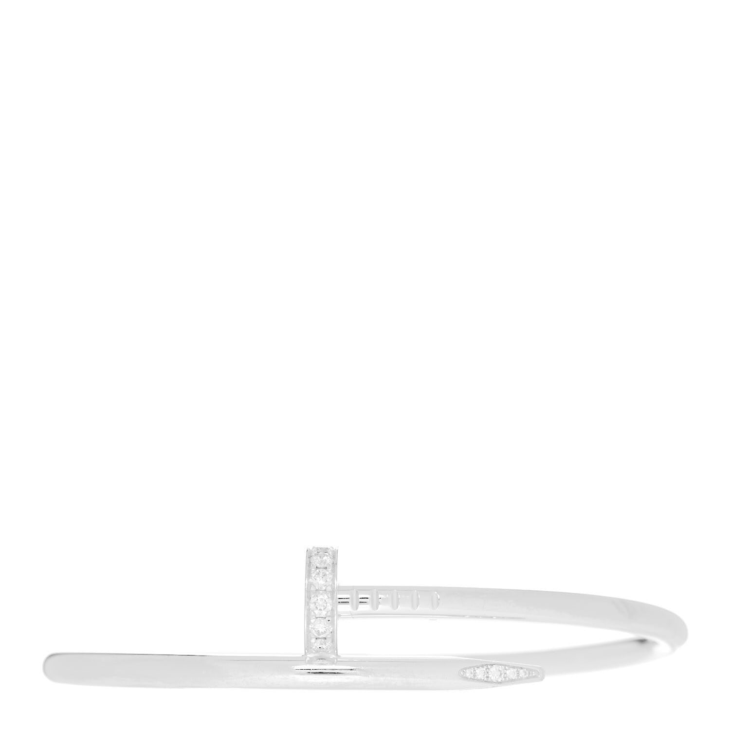 Cartier 18K White Gold Diamond Juste Un Clou Bracelet 17 1 of 5