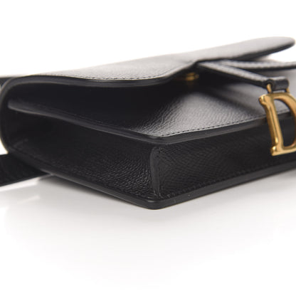 Christian Dior Grained Calfskin Saddle Belt Clutch Black 7 of 10