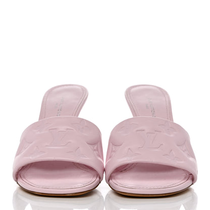 Louis Vuitton Lambskin Embossed Monogram Revival 95mm Mules 36 Rose Claire 2 of 9