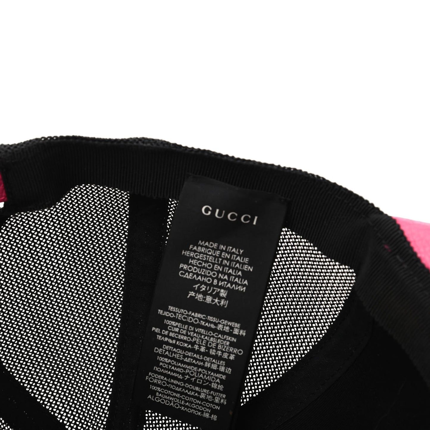 Cripto Calfskin Logo Baseball Hat M Fuxia Black
