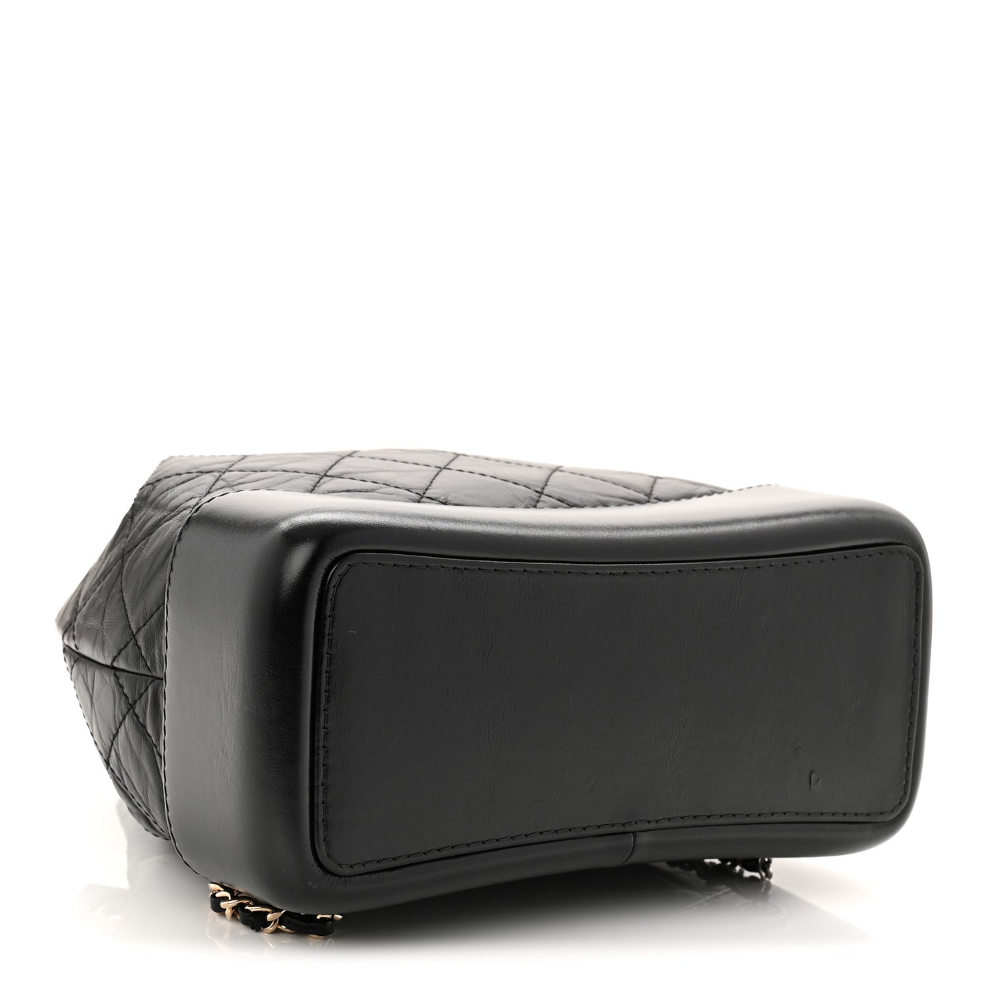 Aged Calfskin Quilted Small Gabrielle Backpack Black