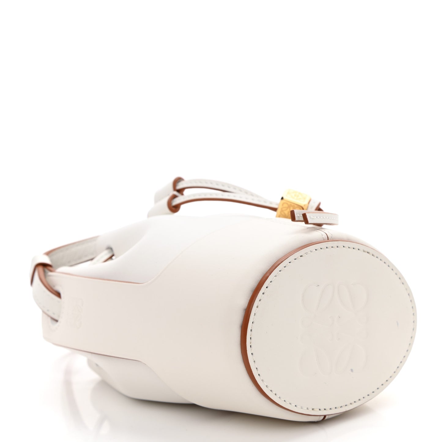 Calfskin Nano Balloon Bucket Bag Soft White
