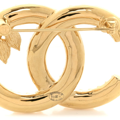 Chanel Crystal Wheat CC Brooch Gold Gold 3 of 4