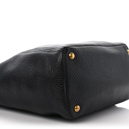 Prada Vitello Daino Side Pocket Tote Black 7 of 10