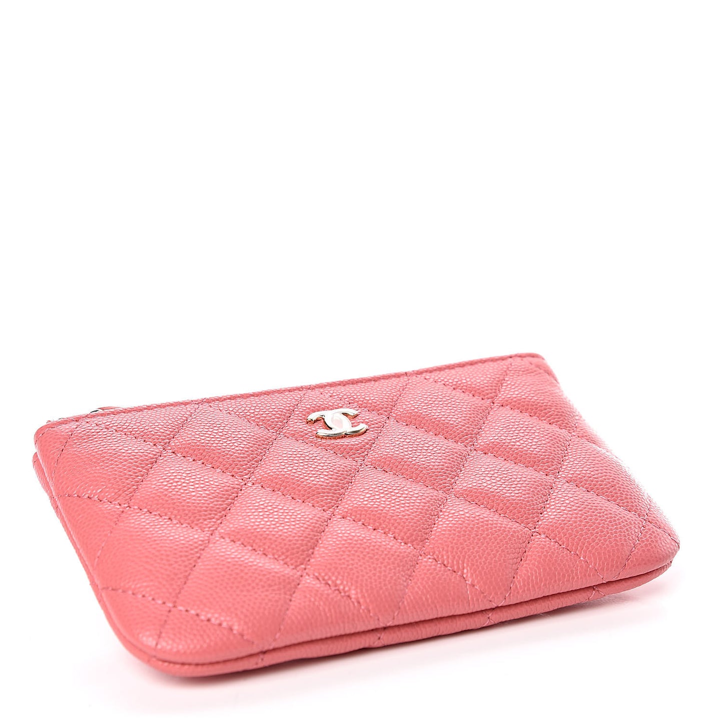 Caviar Quilted Small Cosmetic Case Pink