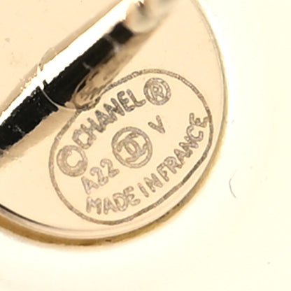 Chanel Pearl Crystal CC Heart Earrings Gold 4 of 4