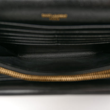 Saint Laurent Smooth Calfskin Monogram Sulpice Chain Wallet Black 5 of 9