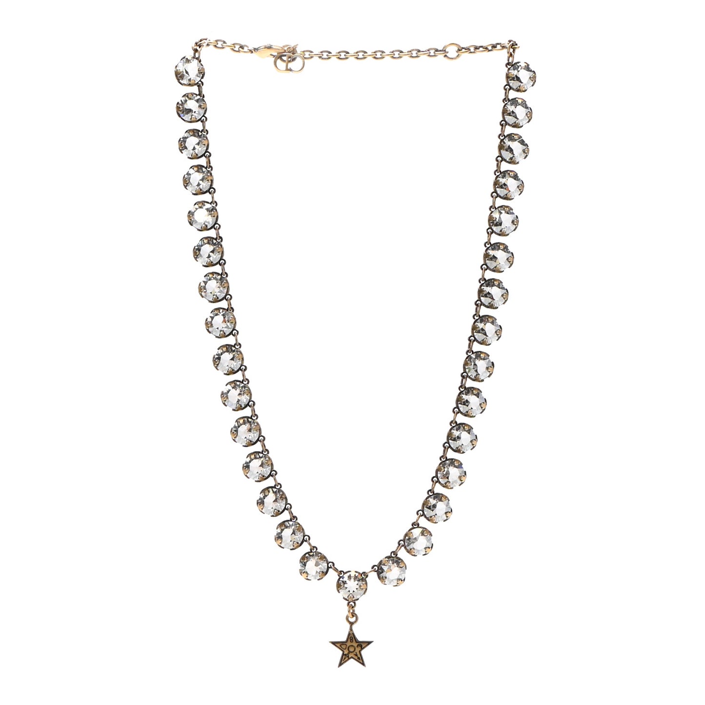 Crystal Star Necklace Gold