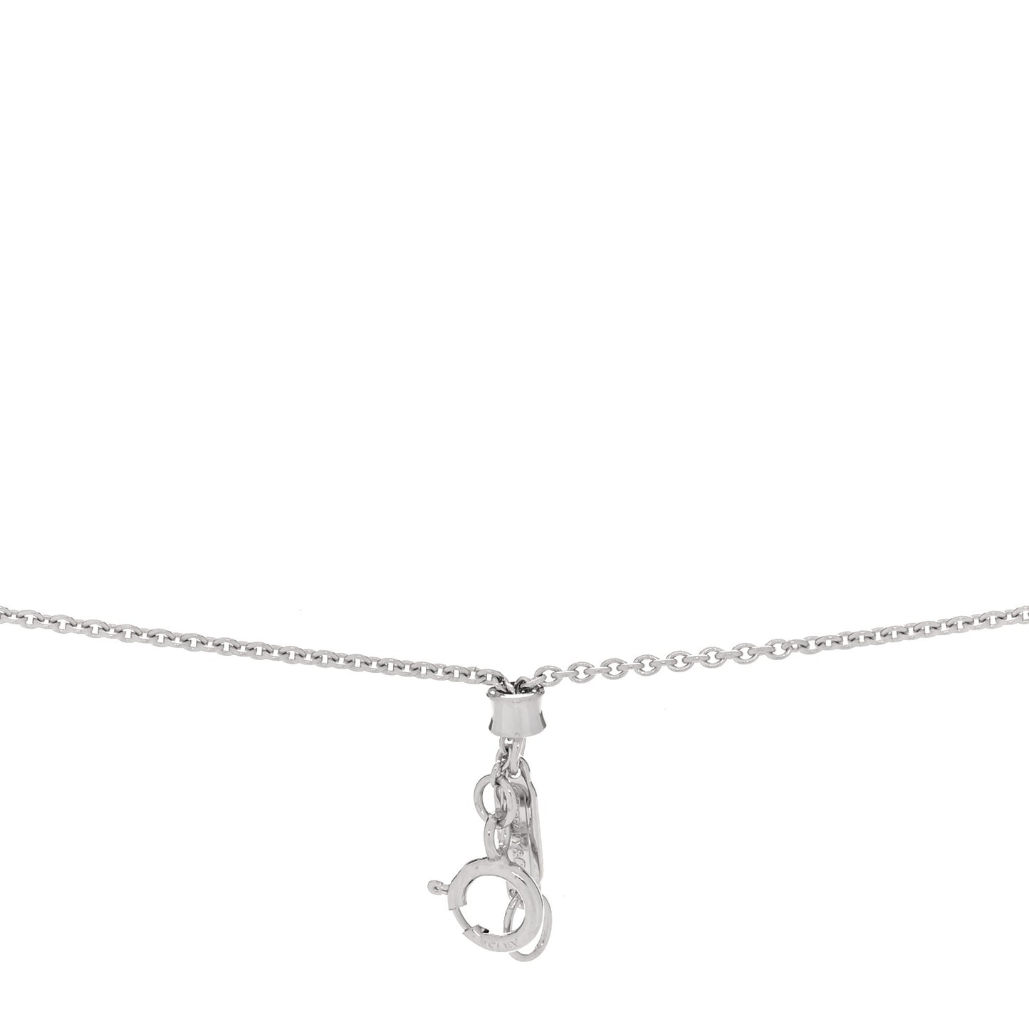 18K White Gold Diamond Triple Interlocking Circles Pendant Necklace