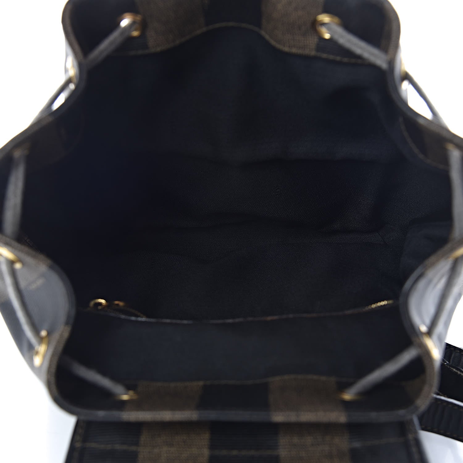 Fendi Coated Canvas Pequin Drawstring Backpack Tobacco 5 of 11