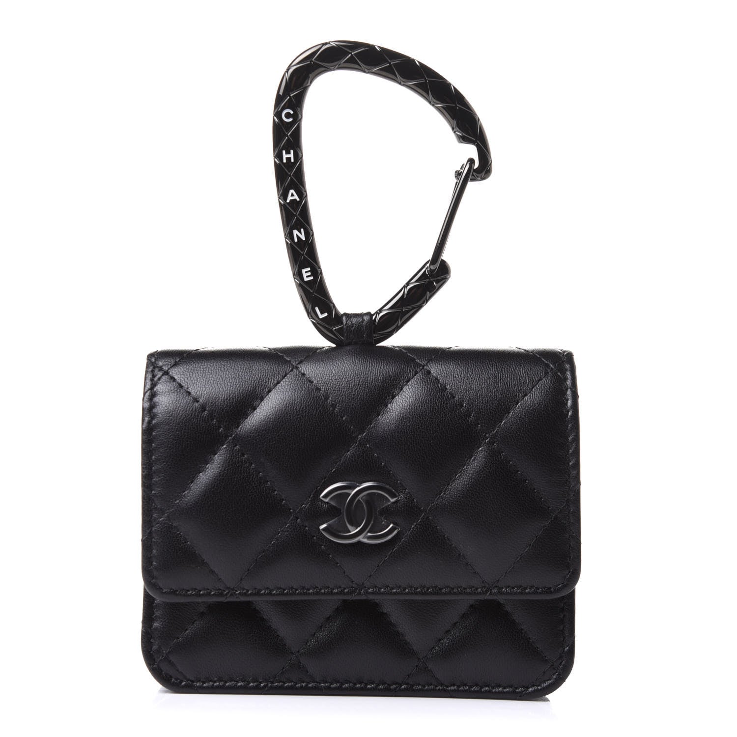 Chanel Lambskin Quilted CC Hook Card Holder So Black 1 of 12