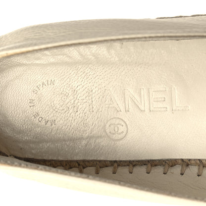 Chanel Lambskin CC Espadrilles 37 White 8 of 9