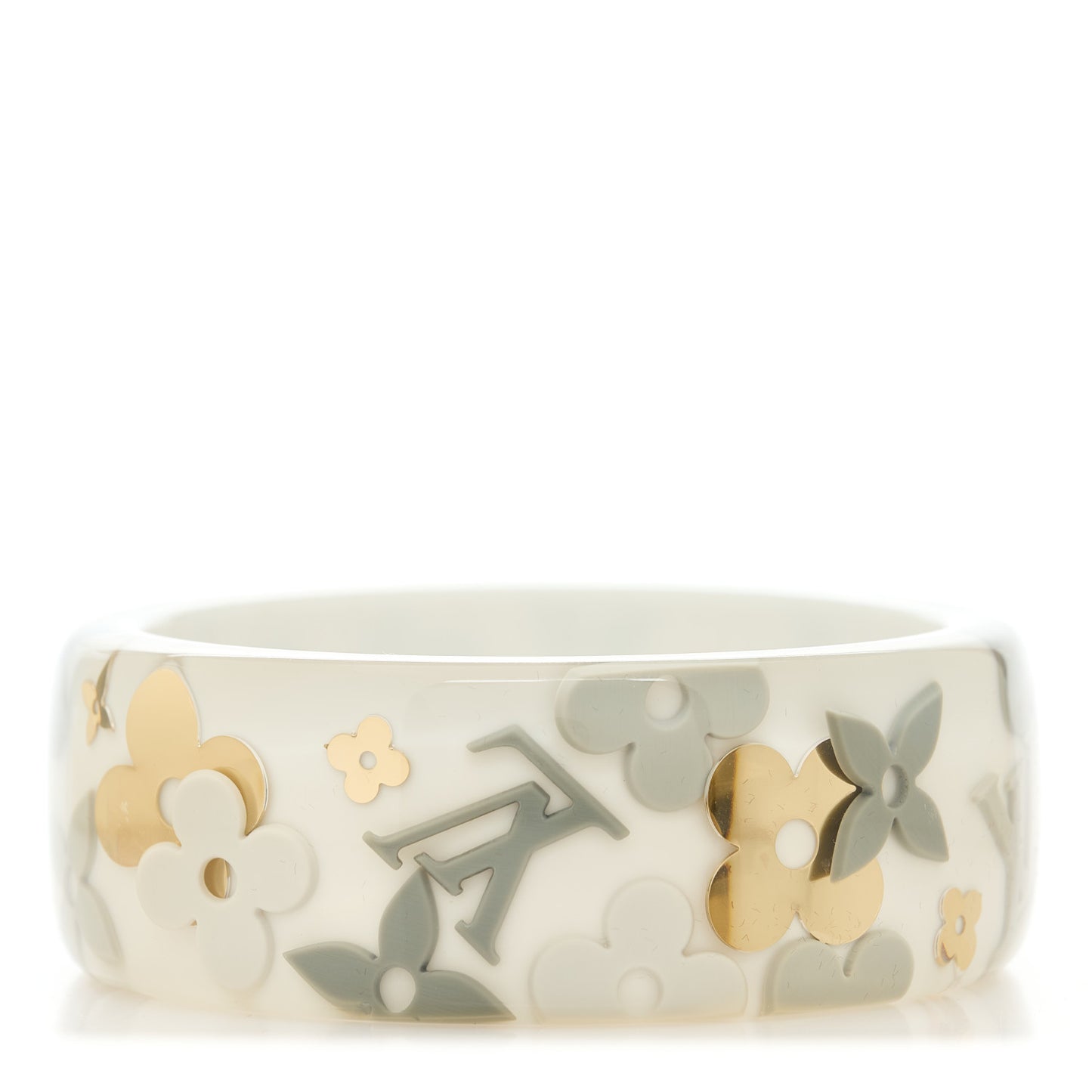Resin Monogram Farandole Bracelet L Grey