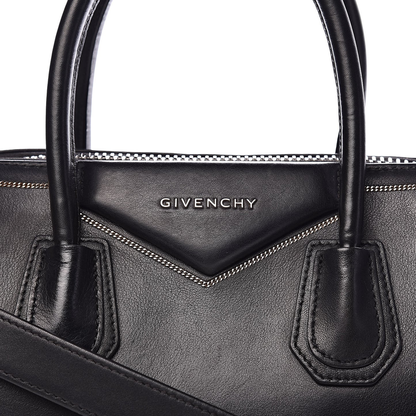 Buffed Calfskin Small Chain Antigona Black