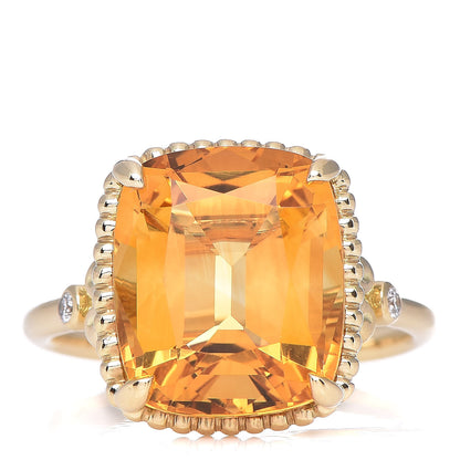 Tiffany 18K Yellow Gold Diamond Citrine Sparklers Cocktail Ring 54 7 1 of 6