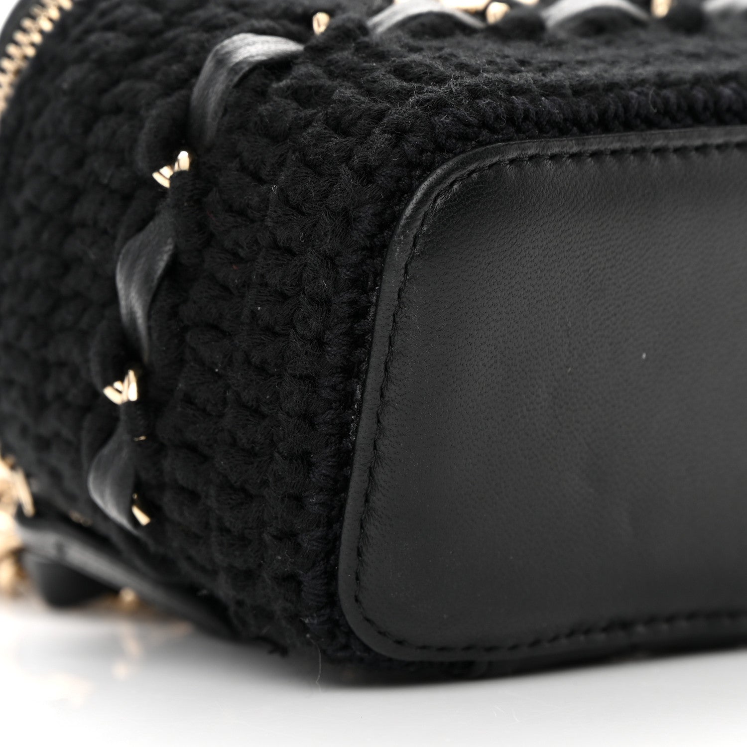 Chanel Lambskin Crochet Small Vanity Case With Chain Black 9 of 17