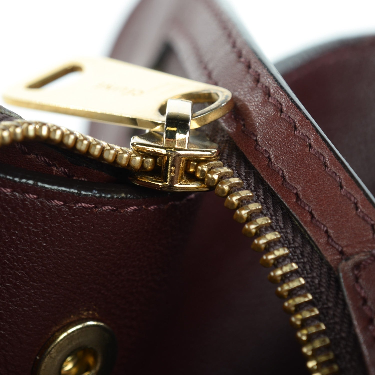 Celine Smooth Calfskin Suede Medium Trapeze Burgundy 10 of 11