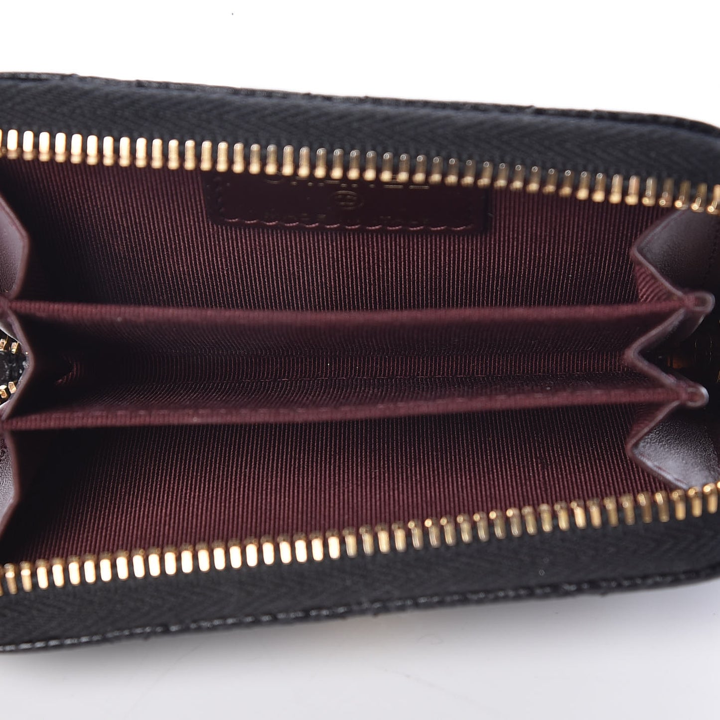 Caviar Quilted Zip Coin Purse Black