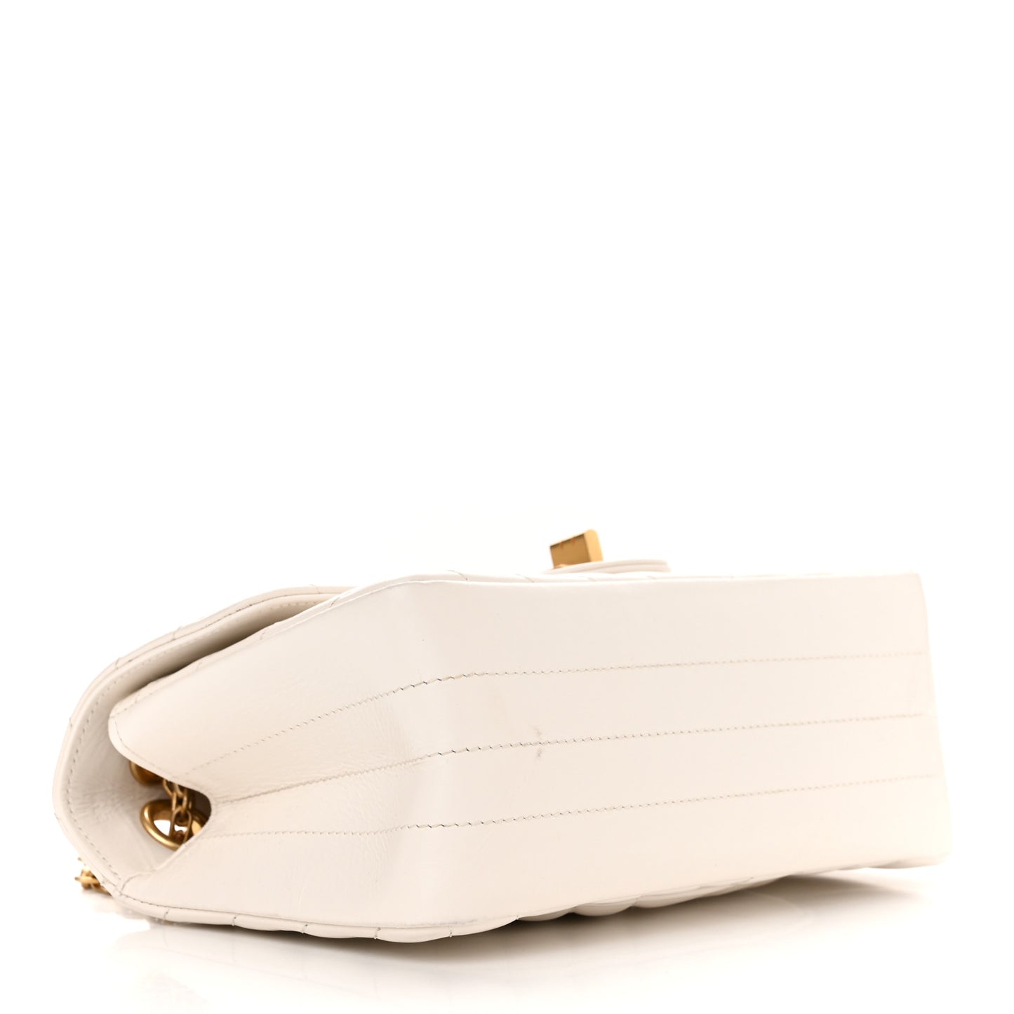 Aged Calfskin Chevron Quilted 2.55 Reissue Mini Flap White