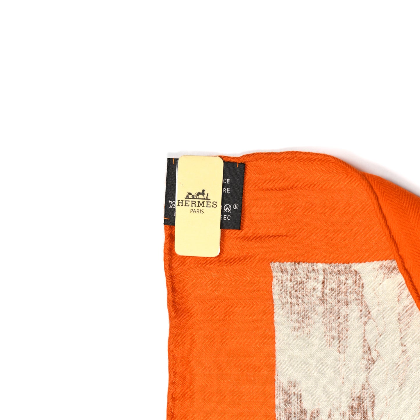 Cashmere Silk La Cite Cavaliere Shawl 140 Orange Naturel Brun