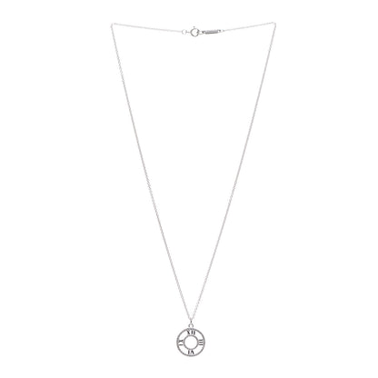 Tiffany 18K White Gold Diamond Small Atlas Open Pave Pendant Necklace 3 of 6