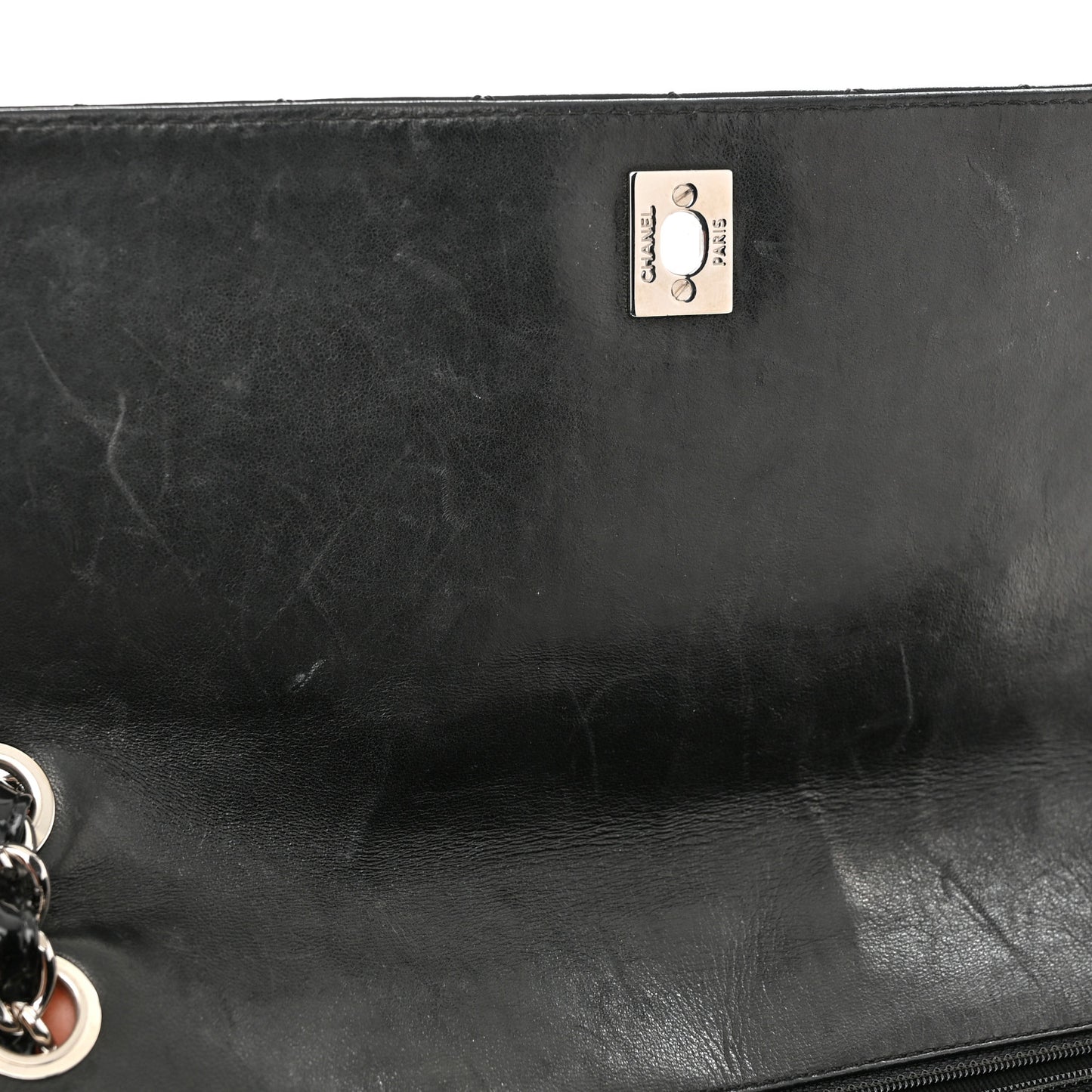 Vinyl Quilted In the Business Flap Bag Black