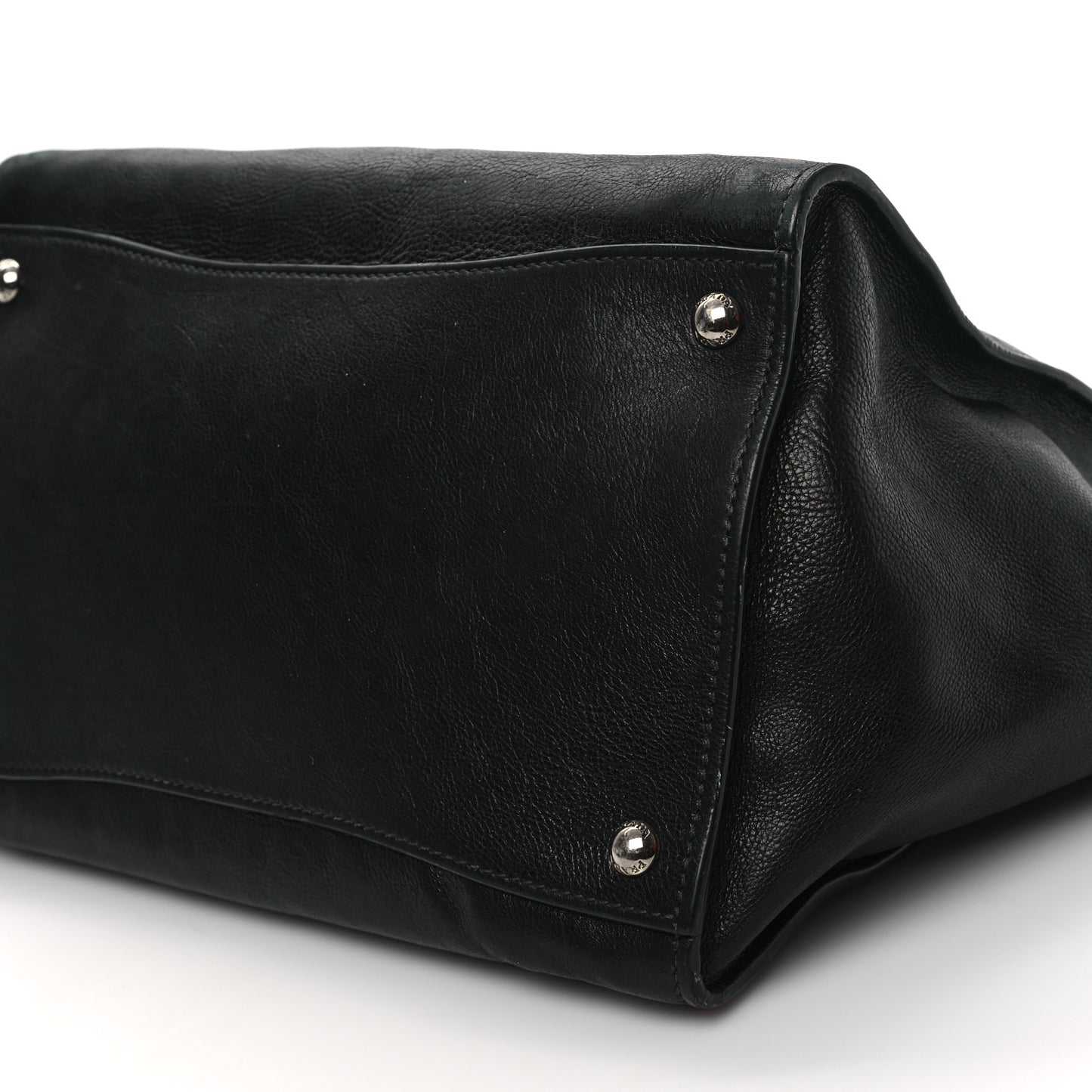 Glace Calf Twin Pocket Tote Black