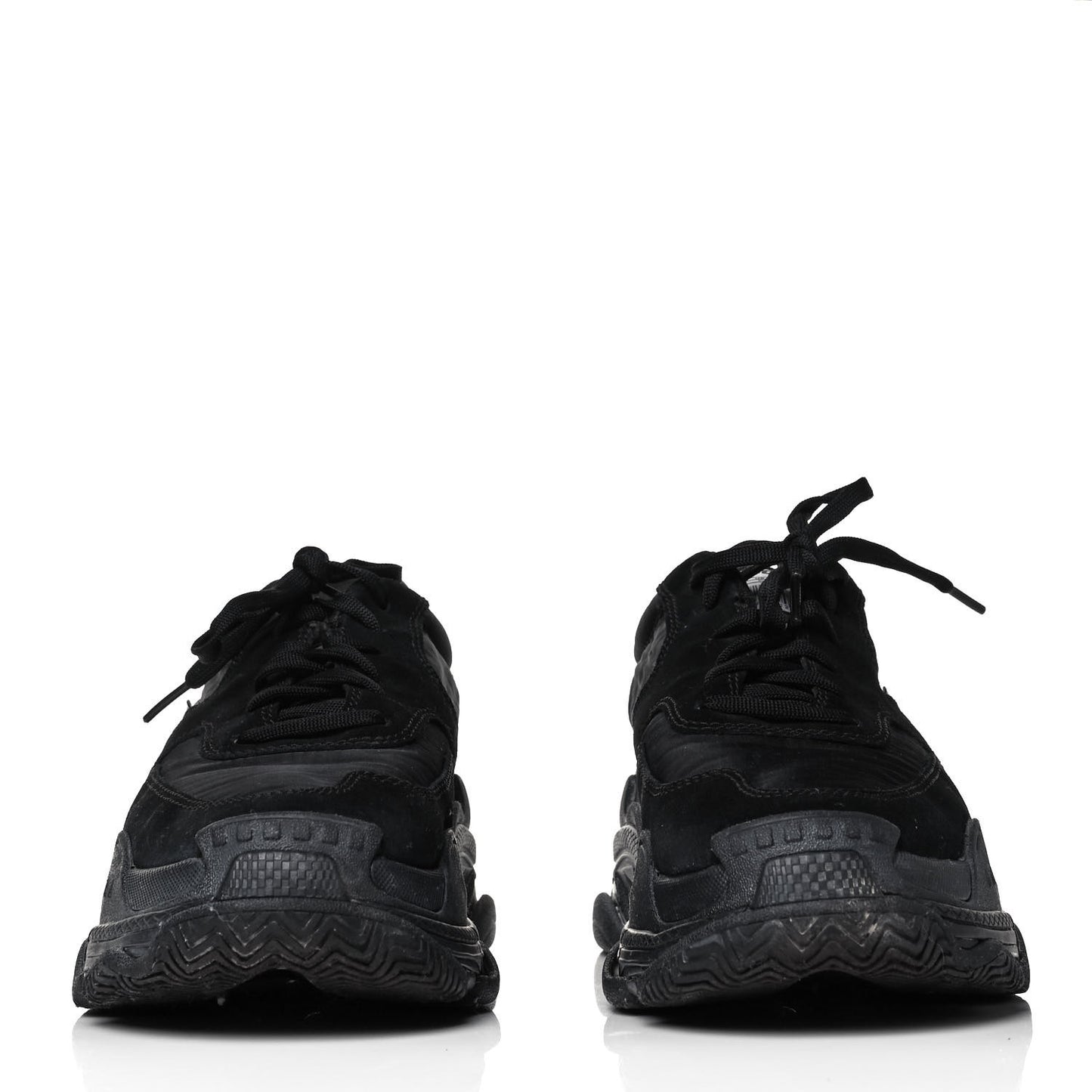 Nylon Suede Womens Triple S 2.0 Sneakers 40 Black