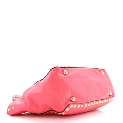 Valentino Garavani Vitello Small Rockstud Tote Deep Rose 4 of 10