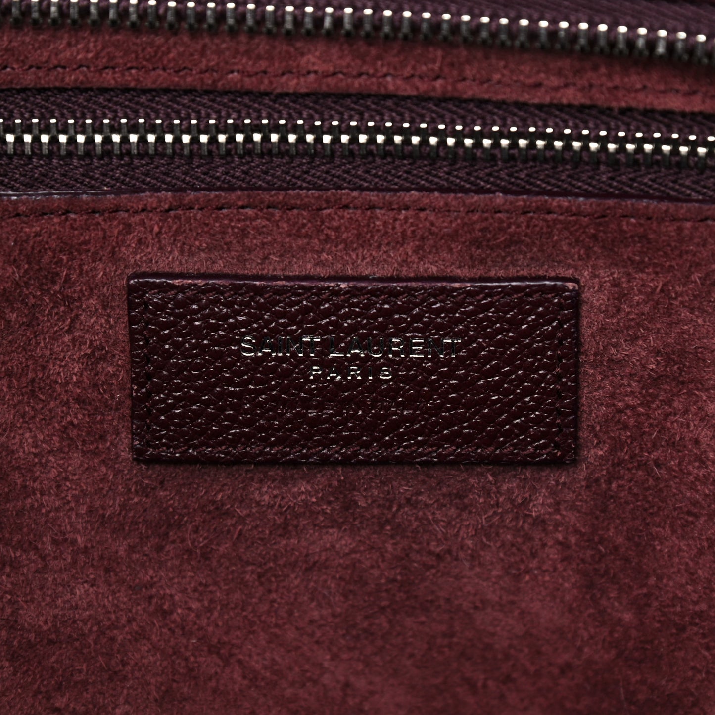 Grained Calfskin Medium Cabas Rive Gauche Amaranto