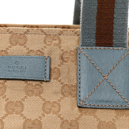 Gucci GG Monogram Medium Web Handle Bucket Tote Blue 12 of 12