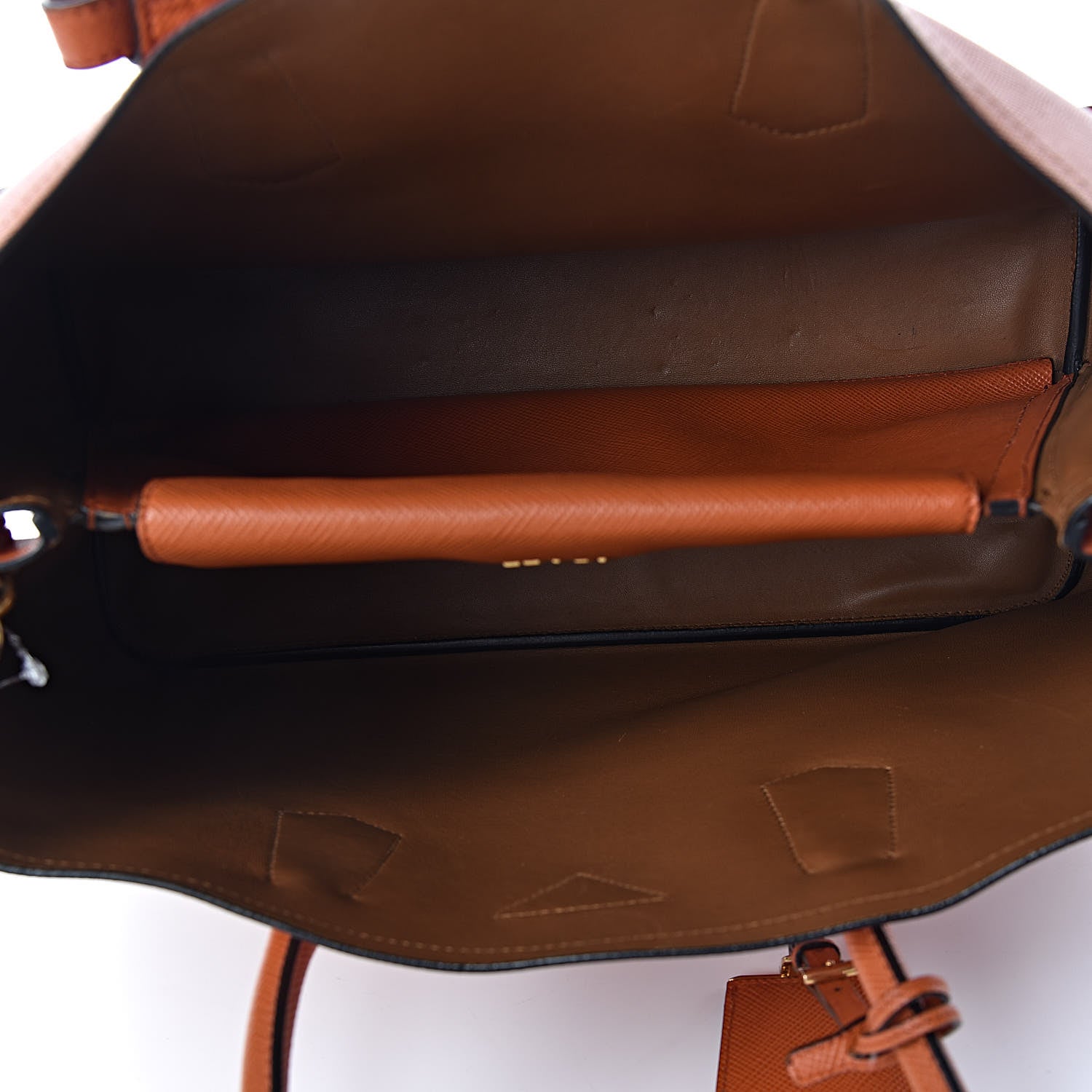 Prada Saffiano Cuir Medium Double Bag Papaya 5 of 11