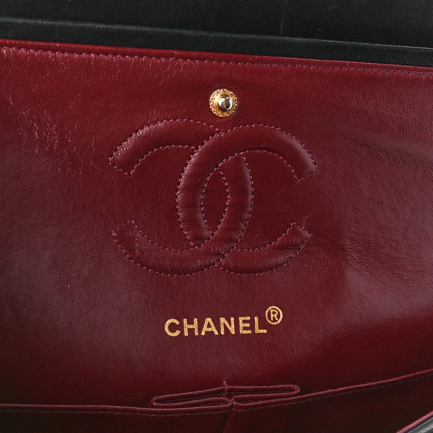 Lambskin Quilted Small Double Flap Black