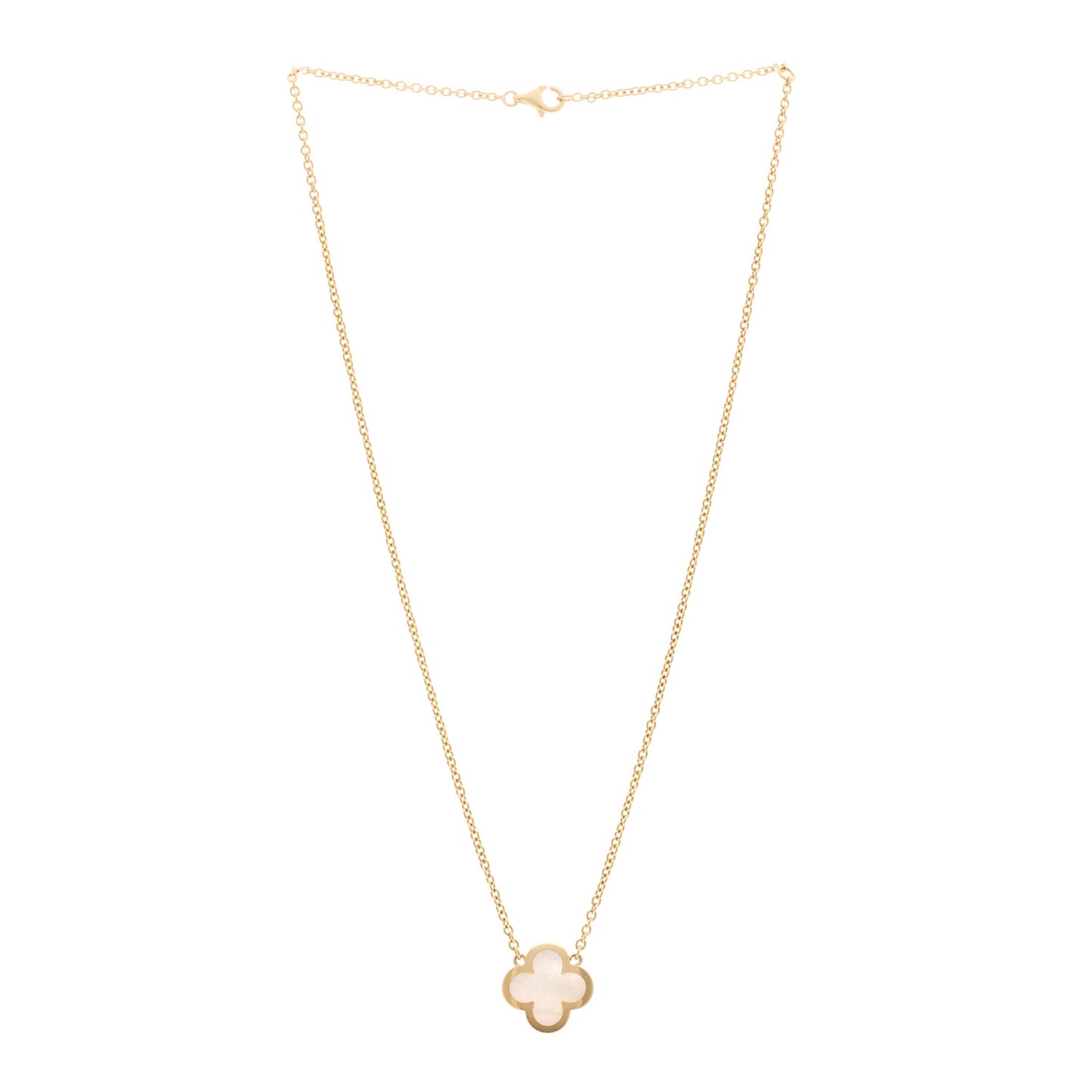 18K Yellow Gold Mother of Pearl Pure Alhambra Pendant Necklace