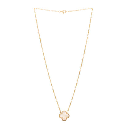 Van Cleef & Arpels 18K Yellow Gold Mother of Pearl Pure Alhambra Pendant Necklace 3 of 6