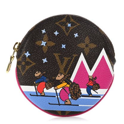 Louis Vuitton Monogram 2018 Christmas Animation Round Coin Purse 1 of 5