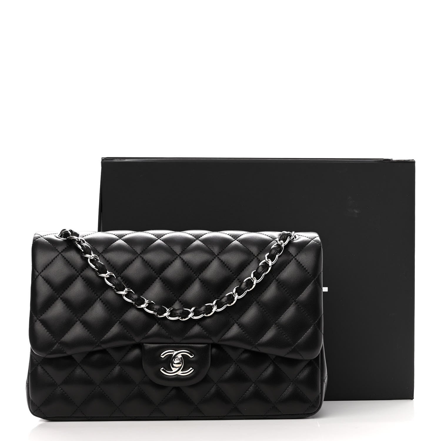 Chanel Lambskin Quilted Jumbo Double Flap Black 11 of 11