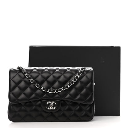 Chanel Lambskin Quilted Jumbo Double Flap Black 11 of 11